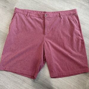 adidas Men's Maroon Flat Front Shorts